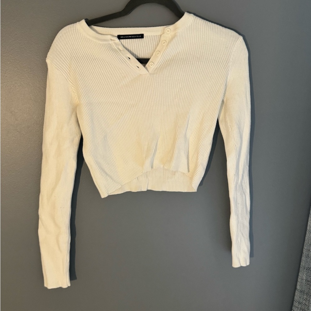Creamy White Brandy Melville cropped sweater
